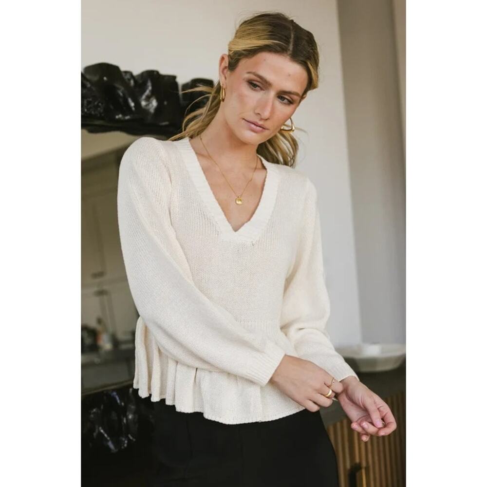 Bohme Regina Sweater Top in Ivory L - Picture 2 of 2